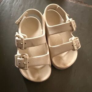 Cream Double-Buckle Kids Sandals